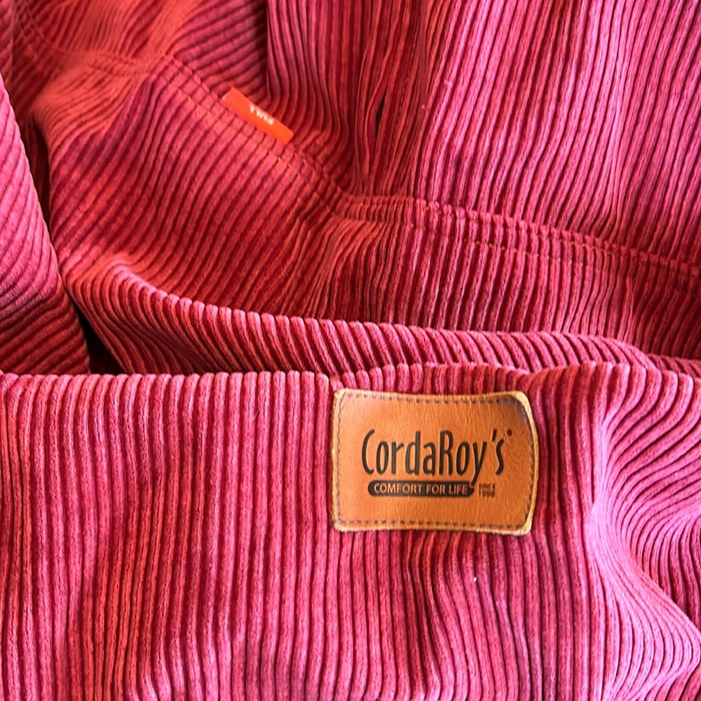 Cordaroys full size bean bag cover.   Corduroy maroon color.